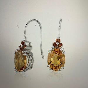 Blue Nile Citrine Drop Earrings Sterling Silver